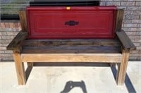 5 FT. WOODEN BENCH W/CHEVY TAILGATE AND