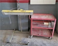 ROLLLING SHOP CART AND ROLLING WORK LAMP