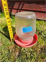 Vintage Glass / plastic poultry water feeder
