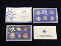 2001 US Mint Proof Set in Box with COA