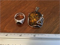 Sterling Silver Ring and Pendant