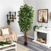 Nearly Natural 7.5ft. Super Deluxe Ficus Tree