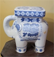 14" Porcelain Elephant Plant Stand