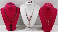 6pc (3) Matching Sets Necklaces & Earrings