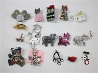 16pc Assorted Animal Pin Lot