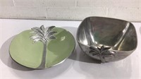 Palm Tree Themed Metal Serving Pieces K13B