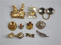 10pc Various Brooches