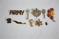 10pc Assorted Brooches
