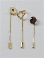 3pc Vintage Hat Pins