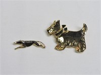 2pc Dog Brooches
