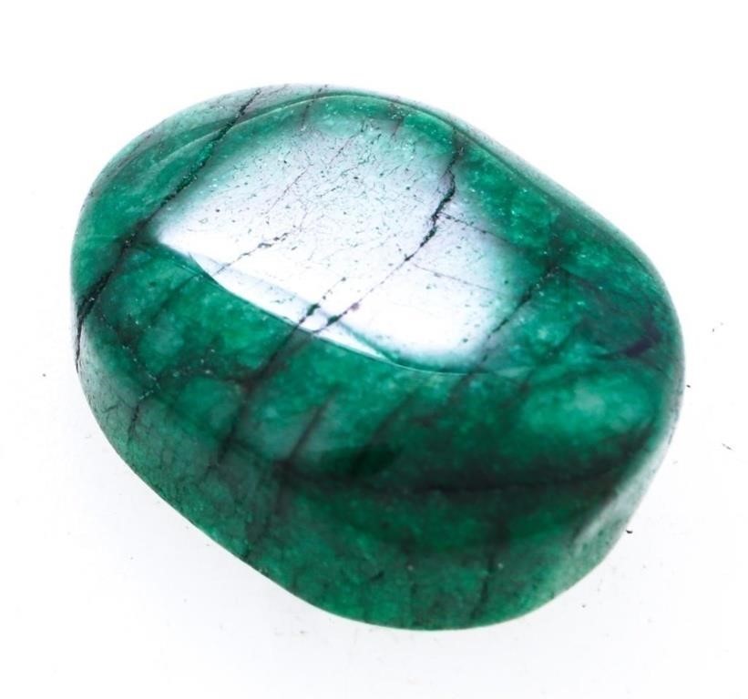 Loose Gemstone -Oval Cut Cabachon Emerald. (9.16ct