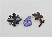 3pc Flower Brooches