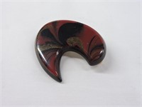 Large Red Stone Curve Brooch