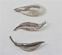 3pc Leaf Brooches
