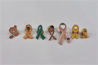 7pc Cancer Ribbon Pins