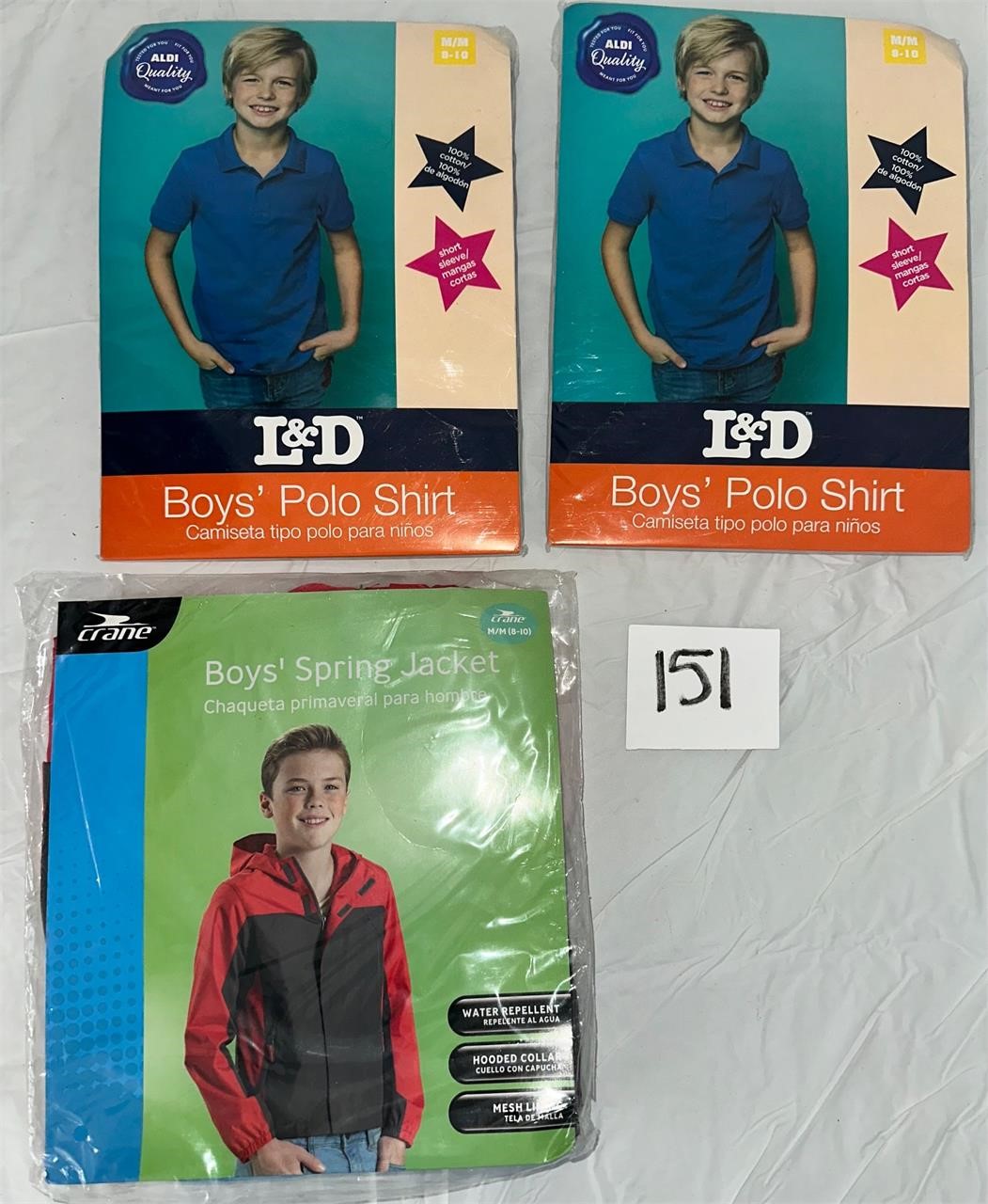 L&D Boys Polo Shirts (2) & Boys Spring Jacket, Med