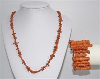 Bamboo Coral Bracelet & Necklace
