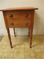 Pine 2 Drawer End Table 21" X 21.5" X 29.5" H