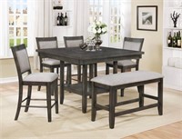 B2727gy Grey 6 pc Counter Height Set w/ Lazy Susan