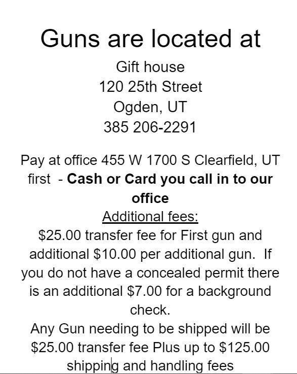 Gun Picked up at The Gift House, Ogden, Utah