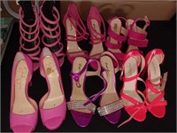 6 Pair of size 8 women's Pink shoes heels spikes