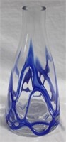 Art glass 13.5" tall vase