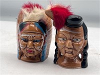 Salt Pepper Shakers JAPAN Native American Indian