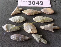 Collection hand made stone arrowheads