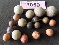 Collection antique clay marbles