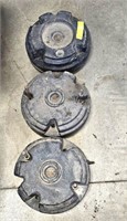 3 USED wheel weights - plastic - filled with sand