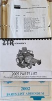 Dixon ZTR mowers parts manuals, 2005 parts list -