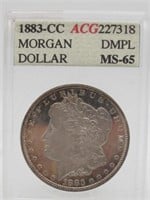 1883 CC MORGAN DOLLAR MS-65 DMPL ACCUGRADE MINT!
