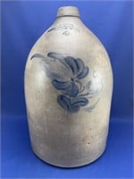 Oshawa # 4 Blue Flowered Stoneware Jug