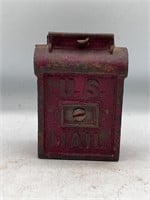 Antique U.S. MAIL Mailbox Cast Iron Toy Coin Bank