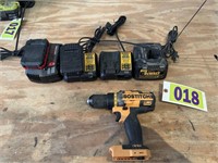 Bostich drill with assorted Dewalt battery