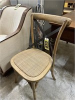 Wood and Metal X back bistro chair