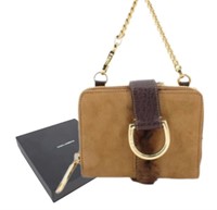 Dolce & Gabbana Brown Suede Zipper Wallet