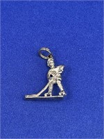 Vintage Sterling Silver Hockey Player Charm