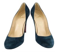 Christian Louboutin Teal Suede Pumps Size 38