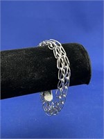 Double Strand Sterling Silver Charm Bracelet