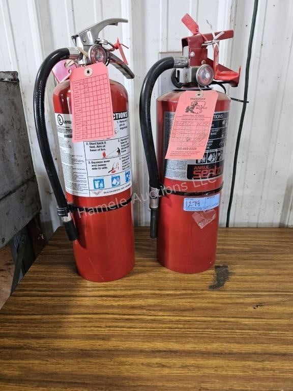 2 fire extinguishers - ABC 10lb size 2 - in shop