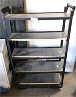 Rolling shelving unit - black - 5 shelves - 33" W