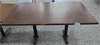 Table with laminate top - dual round pedestals - 6
