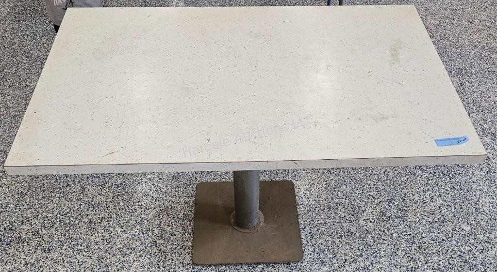 Table with laminate top - single pedestal - 48" W