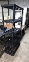 Plastic shelving unit - black, 5 shelves - 36" W