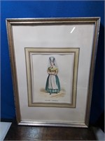 Vintage framed print of female originally sold b