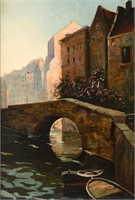 H.D. FROOT EUROPEAN CITY CANAL PAINTING