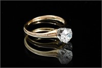 14K GOLD AND DIAMOND SOLITAIRE