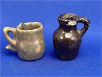 Miniature Pottery Pitcher & Mug