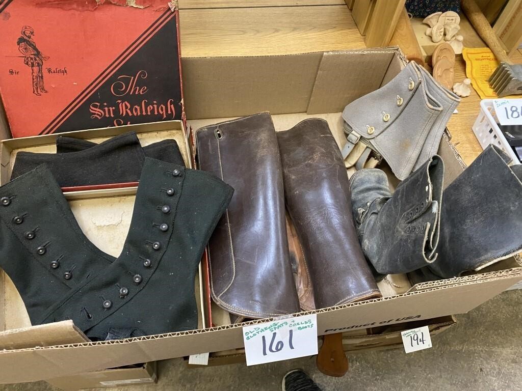 VINTAGE SPATS & CHILDS BOOTS